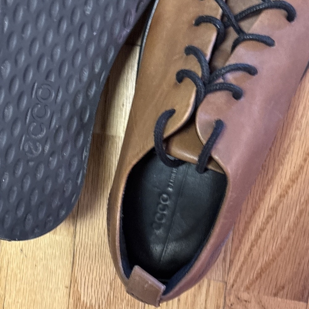 ECCO Soft Lux Cognac (Ombre) Leather Lace Up Sneakers EU 39 6.5 M 8.5 W - Picture 11 of 16